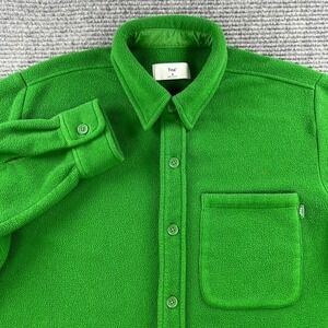 TNA Aritzia Polar Shirt Jacket Womens Medium Green Fleece Button Up Shacket Warm